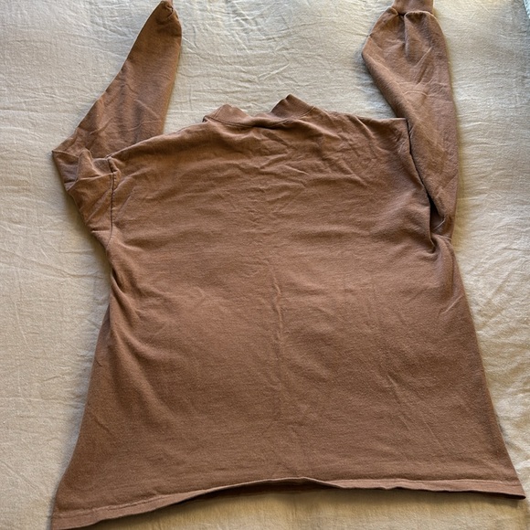 ✨ VNTG BROWN KOKOPELLI MOCKNECK LONG SLEEVE TEE SHIRT SZ LARGE - Picture 4 of 4